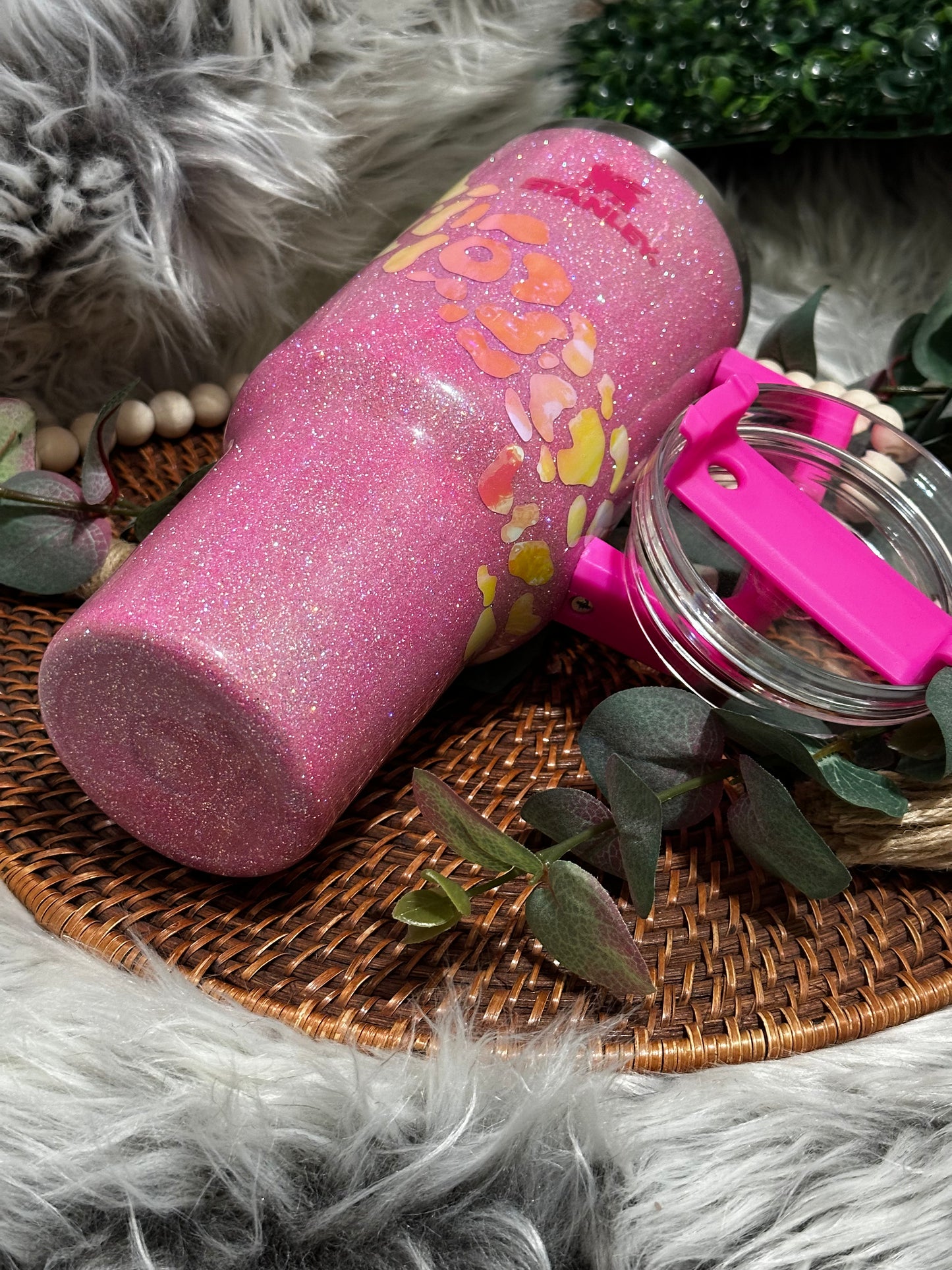 PRE-ORDER Tumbler - 40oz Stainless Steel Stanley Barbie Inspired Pink Holographic Dupe Available
