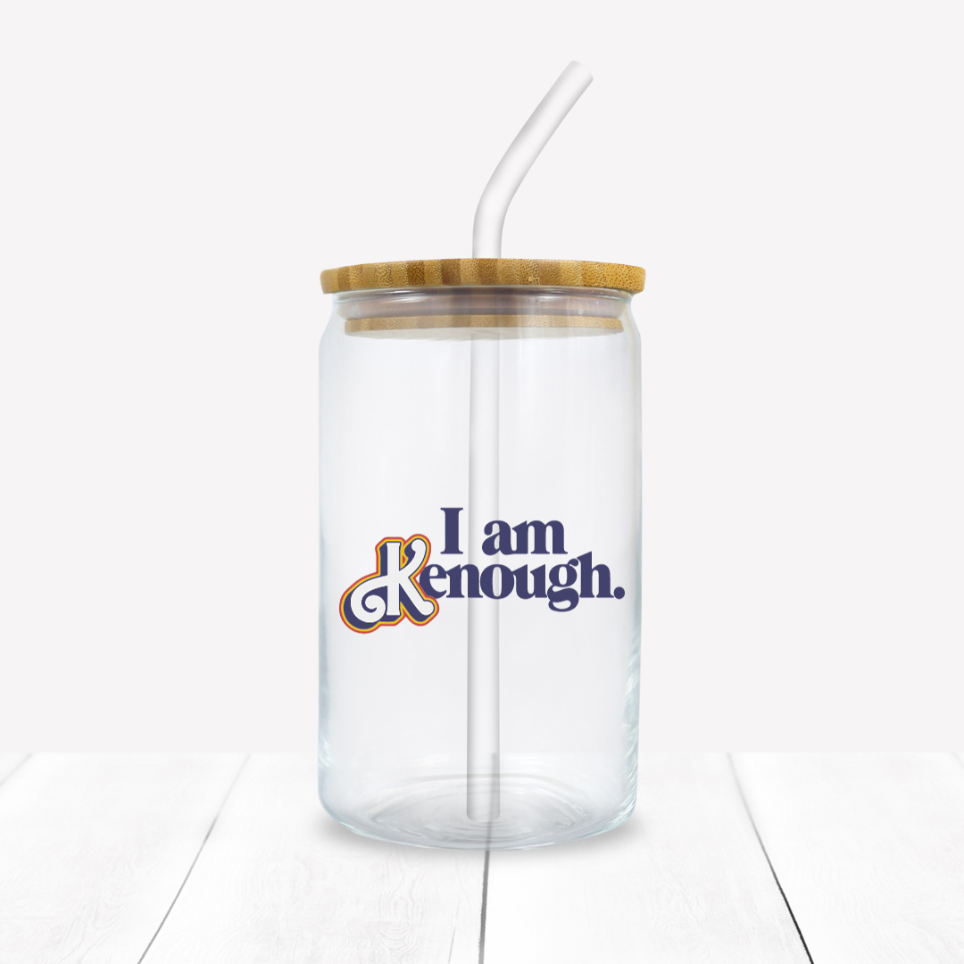 Tumbler - "Libbey" Style Glass Can I am enough Barbie