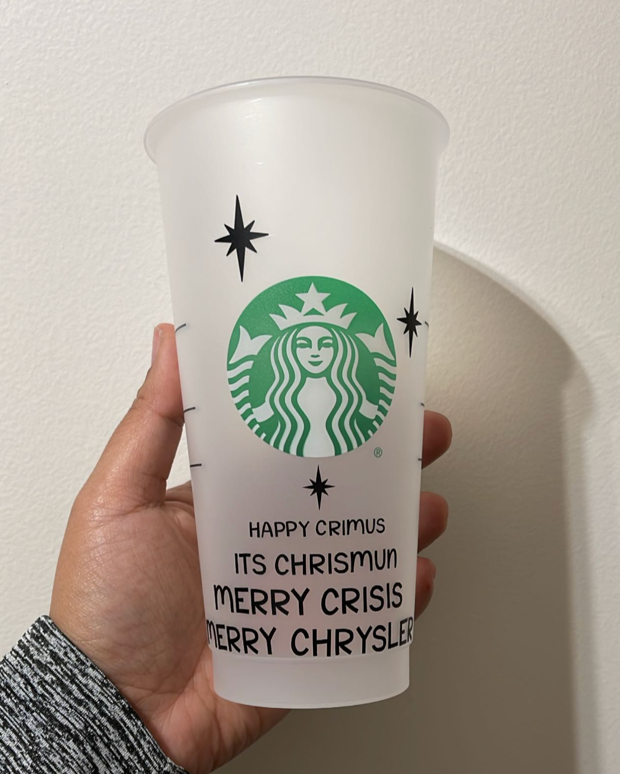 Tumbler - Cold Cup - 24oz Venti Branded "Merry Chrysler"