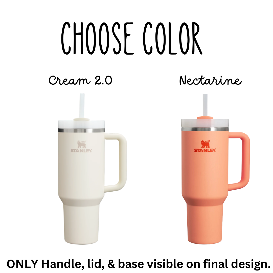 MADE TO ORDER - 40oz Stanley Peach Florals