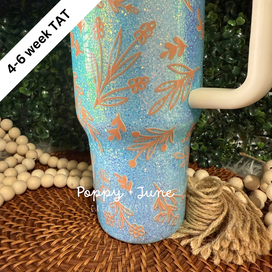 MADE TO ORDER - 40oz Stanley Peach Florals