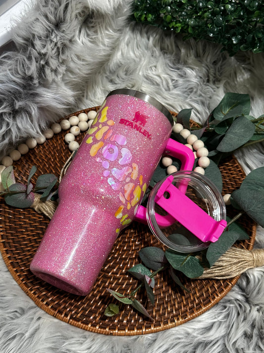 PRE-ORDER Tumbler - 40oz Stainless Steel Stanley Barbie Inspired Pink Holographic Dupe Available