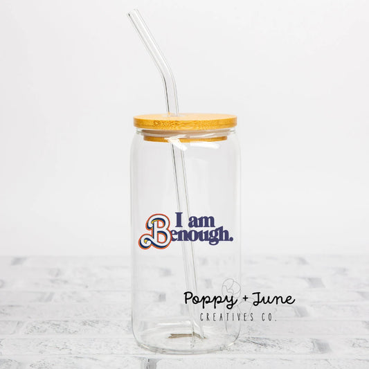 Tumbler -  "Libbey" Style Glass Can I am enough Barbie